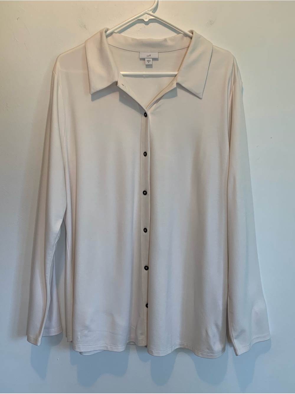 J Jill White Button Up Top Long Sleeve XL